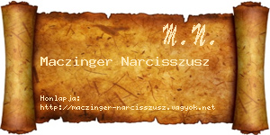 Maczinger Narcisszusz névjegykártya